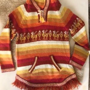 Vintage Llama Acrylic Hooded Sweater